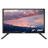 YOTFUEL 24-Inch Full HD 1080p Small TV with Built-in HDMI, USB, VGA,Optical and RF 24” LED TV