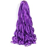 ELAOGI French Curly Braiding Hair, 24 Inch, 2 Packs, Purple, Human Hair, Modern, Curly, Braiding Installation