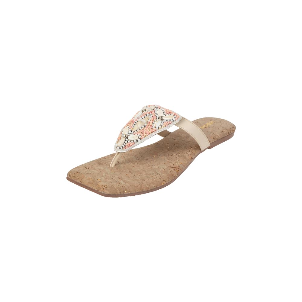 mochi Women Flat Beaded Ethnic Slip-on Sandal-picture-47