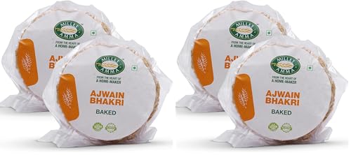 Image of Millet Amma Baked Ajwain Bhakhri - 360 Gms | (Pack of 4 - Each 180 Gms) | Ready to Eat | Best Choice for Snack Time, Parties & Events | Healthy Traditional Gujarati Snacks.