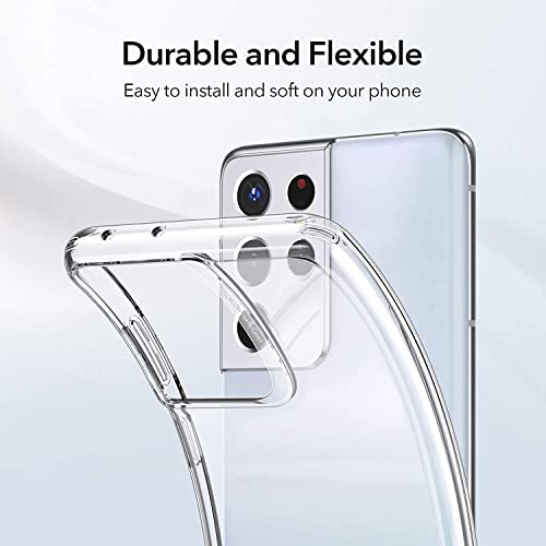 Image of NISHTECH for Samsung Galaxy S21 Ultra Premium Transparent Hybrid Soft Slim Dust Proof Back Case Cover Silicone with Camera Protection