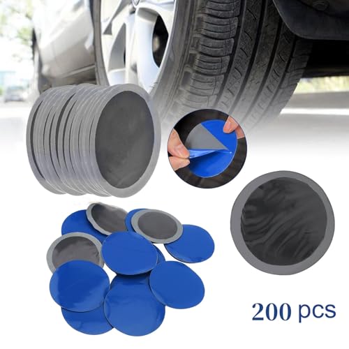 Image of Tire Repair Patch, 200Pcs 32mm 1-1 /4 Inch Rubber Tire Patches Kit, Tyre Puncture Repair Cold Patch Tubeless Patches Tire Tyre Puncture Repair Patch Fast Repair for Car