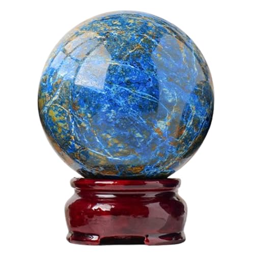 Cadeau bien-être : boule de lapis-lazuli naturelle et son socle pour grille de cristaux