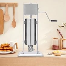 Commercial Churros Maker, 5L Sausage Stuffer Maker Churro Maker Machine with 6 dies, Stainless Steel Churrera Churros Machine Maker 5L/1.32gal