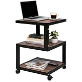 GFEMTH Mesa auxiliar con ruedas, mesas auxiliares para salón