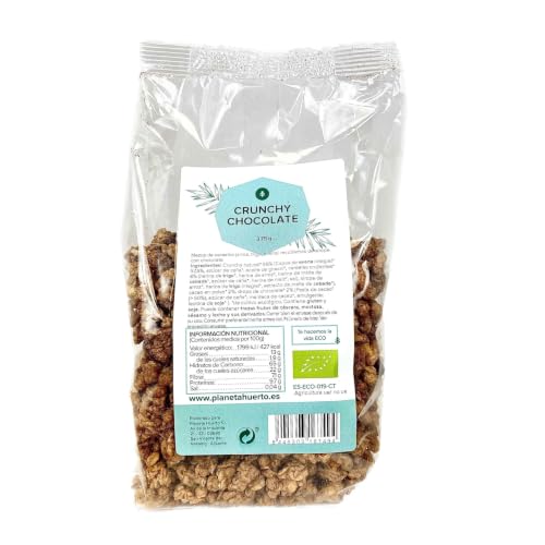PLANETA HUERTO | Muesli Crunchy Chocolate ECO 375g – Delicioso y Crujiente Muesli con Chocolate Ecológico, Ideal para Desayunos y Snacks Saludables
