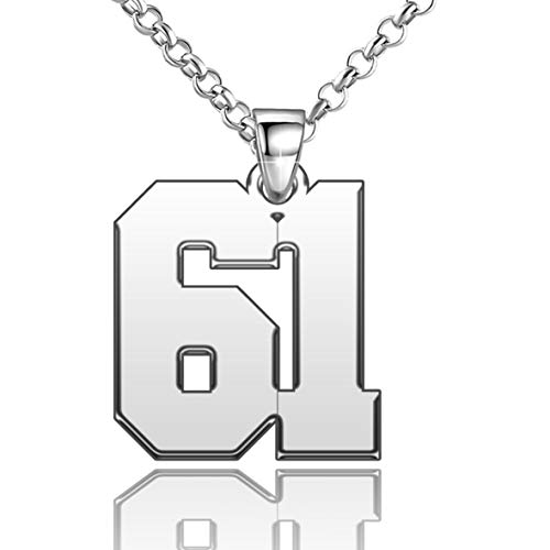LoEnMe Jewelry Colar com n&uacute;meros personalizados de a&ccedil;o inoxid&aacute;vel, joias, corrente de n&uacute;meros...