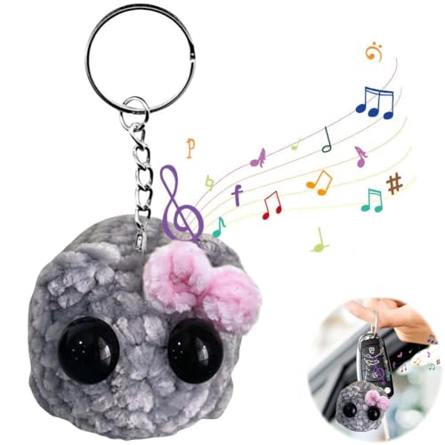 REGAPOG Sad Hamster Mit Sound Hamsti Schlüsselanhänger Hamster Meme Mit Violine Sound Hamsti Mit Sound Handgestrickte Sad Hamster Kuscheltier Mutmacher Geschenk Für Freunde Partner (1PCS)