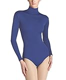 LOTMART Ladies NYLON Turtleneck Bodysuit Womens Long Sleeve Seemless Leotard Top