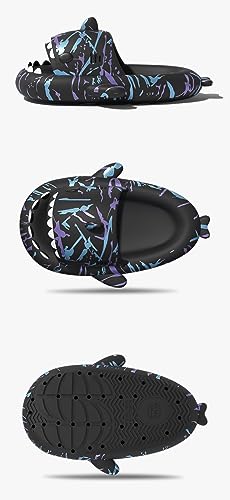 Cyberpunk Cute Cartoon Shark Cloud Slippers for Men & Women,Quick Drying and Fashionable&Comfy Shark Slippers ,Summer Open Toe Slide Sandals Anti-Slip Beach Pool Shower Shoes with Cushioned Thick Sole2