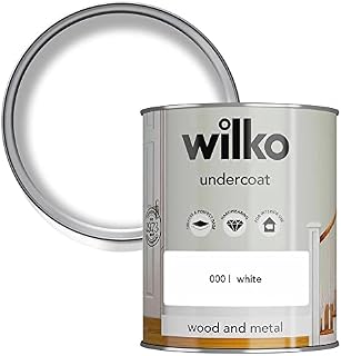 wilko Undercoat, Improves the Adhesion of Gloss or Satin Paint Top Coats, Best for Interior and Exterior Use (White, 750 Millilitre)