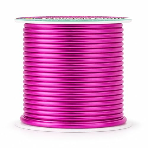 Image of Mandala Crafts 13 Gauge Magenta Anodized Aluminum Craft Wire, 60 FT | Colored, Flexible, Bendable, for Bonsai, Armature, Sculpting, Wire Wrapping, Jewelry Making, Weather & Tarnish Resistant