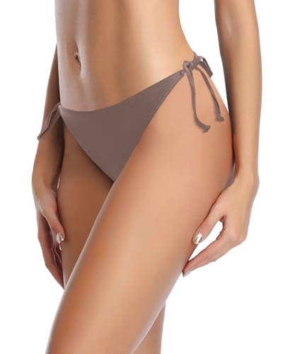 Image of Holipick Bikini Bottoms for Women String Bathing Suit Bottom with Moderate Coverage Low Waist Swim Bottom