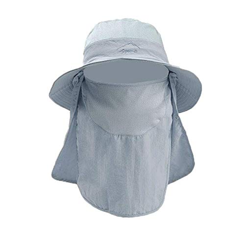 GUSTAVE® Fashion Summer Outdoor Sun for Summer Protection Fishing Cap Neck Face Flap Hat Wide Brim Unisex Removable Quick-Drying Sun Hat