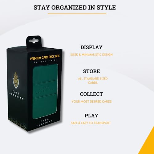 Card Guardian - Premium Double Deck Box (Green) for 200+ cards Trading Card Games TCG Perfect for Magic the gathering (MTG), Commander Deck, Yugioh Deck Box, Sports Card Storage Boxes - Thumbnail 6