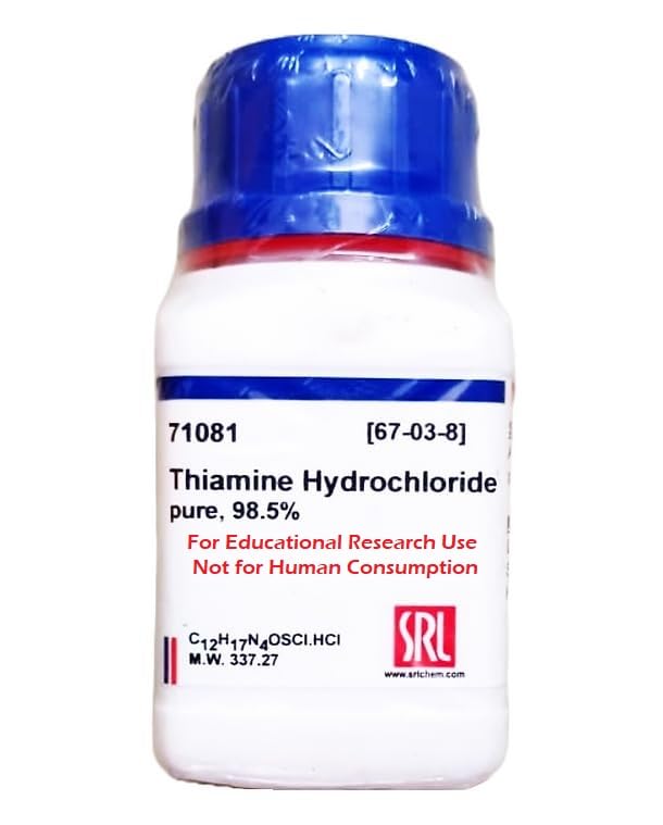 generic SRL Thiamine Hydrochloride pure, 98.5%, 25Gm Powder,CAS : 67-03-8, Molecular Formula : C12H17N4OSCl.HCl, Storage: Room Temperature, Shelf Life: 60 Months for laboratory use only-picture-15