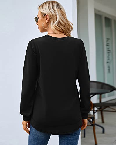 Image of MOLERANI Sweatshirts for Women Casual Long Sleeve Crewneck Shirt Tunic Tops | Pullovers, Soft Lightweight Warm Fabric, Loose Fit, Fall Winter Trendy Clothes, Daily Wear, Workout, Outdoor Outfits