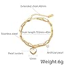 SpetsingSake Goldarmband für Damen - verstellbare Armkette mit Herz-Anhänger, wasserdicht, Charm-Schmuck für Mädchen #1