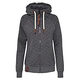 Newbestyle Jacke Damen Sweatjacke Hoodie Sweatshirt Oberteile Damen Pullover Kapuzenpullover Pulli mit Reissverschluss (Dunkelgrau, XL)