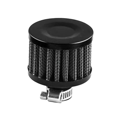 RASNONE 12mm Air Filter Cold Air Intake Filter Breather Turbo Vent Air Intake Filter Cleaner Black Universal for car and Motorcycle Cover