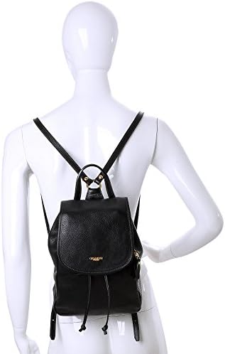 Chiarugi Italian Leather Women's Full Grain Black Leather Backpack- RITA