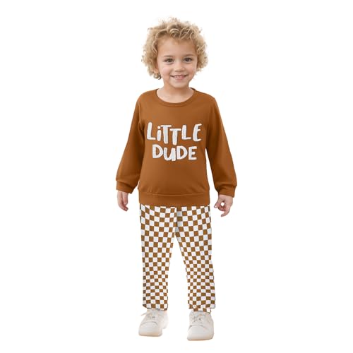 CARETOO Toddler Boys 2 Pieces Long Sleeve Sets Tops with Pants Outfits2