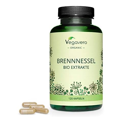 BIO BRENNNESSEL Kapseln hochdosiert | 100% BIO Rohstoffe aus Europa | 900 mg Extrakt aus Wurzel + Blatt | Laborgeprüft | 120 Kapseln | Vegan und ohne Zusatzstoffe | Deutsche Produktion von Vegavero® Cover