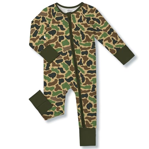 Image of Weiwei Pajamas for Baby Boys & Girls, Viscose from Bamboo Footie Pajamas Convertible Newborn Sleeper, Zipper Onesie 0-24M,YKK