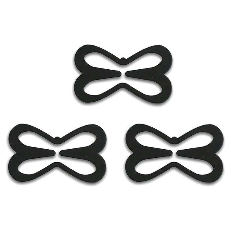 Set de 3 Clips para Sujetador en Forma de Mariposa - Clips para espalda cruzada - Convierte tus Tirantes en Espalda Cruzada - Clips para espalda cruzada - Clips para unir tirantes (Negro)