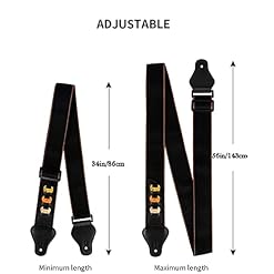 BetterJonny Sangle de guitare réglable en coton – Sangle de guitare – Avec extrémités en cuir – Pour guitare électrique… - Les Beatles, Paul McCartney, John Lennon, RIngo Starr, George Harrison BetterJonny Sangle de guitare réglable en coton - Sangle de guitare - Avec extrémités en cuir - Pour guitare électrique… – Image 2