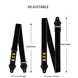 BetterJonny Sangle de guitare réglable en coton – Sangle de guitare – Avec extrémités en cuir – Pour guitare électrique… - Les Beatles, Paul McCartney, John Lennon, RIngo Starr, George Harrison BetterJonny Sangle de guitare réglable en coton - Sangle de guitare - Avec extrémités en cuir - Pour guitare électrique… – Image 2