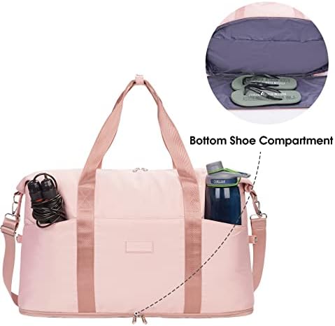 Large Travel Duffel Bag, Sports Tote Gym Bag for Women, Waterproof Weekender Overnight Bag with Shoe Compartment & Wet Pocket 2 Large Travel Duffel Bag, Sports Tote Gym Bag for Women, Waterproof Weekender Overnight Bag with Shoe Compartment & Wet Pocket