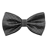 GHTIYLP Bow Ties for Men Polka Dot Bowties Men, Pre-tied Adjustable Mens Bow Tie for Wedding Party Casual Work (Black)