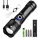 KEPEAK 5000 Lumen Led Taschenlampe Koffer-Set Ideal für Outdoor Camping, Extrem Hell Taschenlampe Led Aufladbar mit 3200mAh Batteriebetrieben + Klein Schlüsselbund Licht + Holster + 3* AAA Einmal Akku