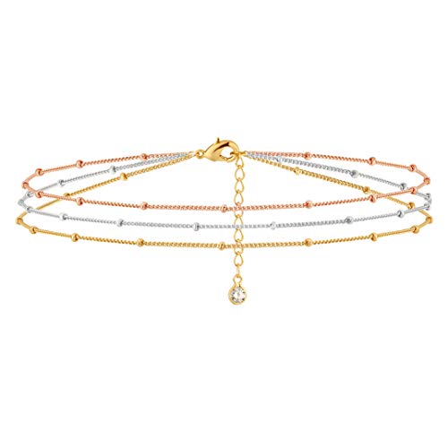 Image of MEVECCO Bracelet for Women 14K Gold Plated Dainty Chain Simple Jewelry Cute Handmade Minimalist for Her