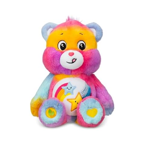 Care Bears Medium Plush Dare to Tie Dye Plushie for Ages 4+ – Stuffed Animal, Super Soft and Cuddly – Good for Girls and Boys, Employees, Collectors, Great Valentines Day Gift for Kids Cover