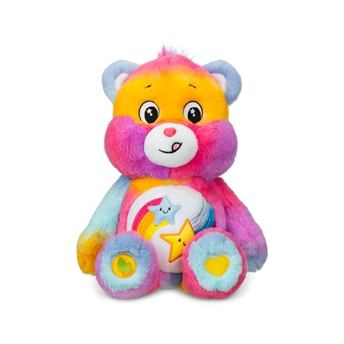 Care Bears Medium Plush Dare to Care Bear - Tie Dye Plushie for Ages 4+ – Stuffed Animal, Super Soft and Cuddly – Good for Girls and Boys,...