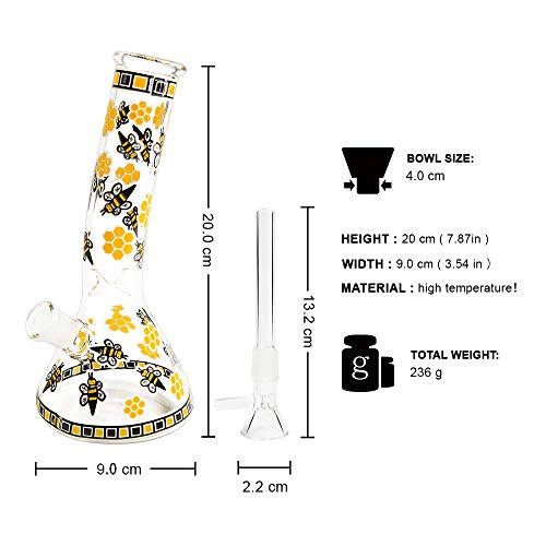 Horns Bee Glass Decorative Bottle Yellow Bee (Luminous) - Thumbnail 3