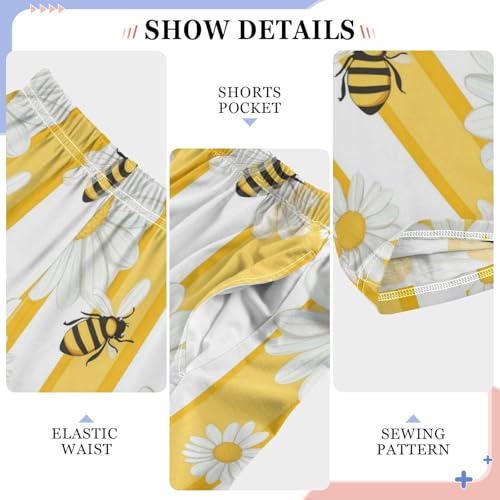 Pajama Bottoms, Pajamas Pant Daisy Flowers Lounge Wear Casual Bees Cartoon Sleep Long Pants Soft Pjs Sleepwear4