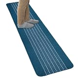オカ(OKA) 優踏生洗いやすい キッチンマット 約45cm×240cm ネイビー(ヘリンボン) (洗える 軽量 滑り止め クッション)