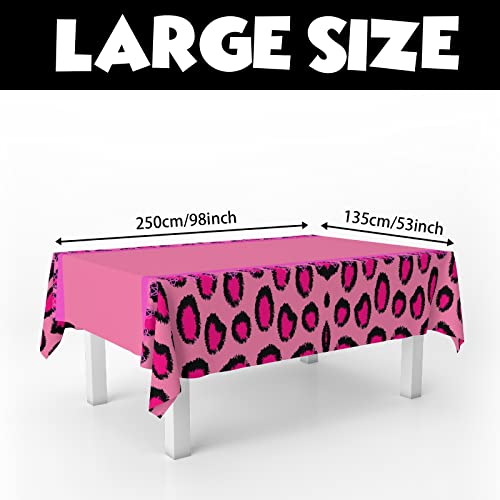 Gzbjmygs Creative Leopard Animal Print Tablecloths Pink Spotted Pattern Art Wildlife Leopard Skin Rectangular Table Covers Decorations For Dining Room Kitchen Birthday Party Supplies 53" X 98" #TOP1