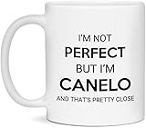 Canelo Coffee Mug - I'm Not Perfect But I'm Canelo And That's Pretty Close - Funny Canelo Gift - 11oz White Ceramic Coffee Mug