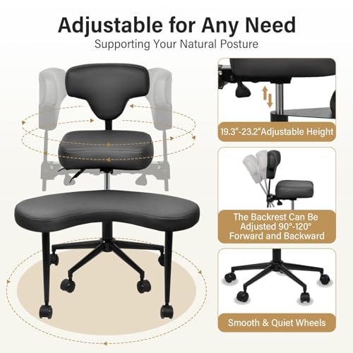 Chaise de méditation ergonomique réglable pour posture à genoux - 5