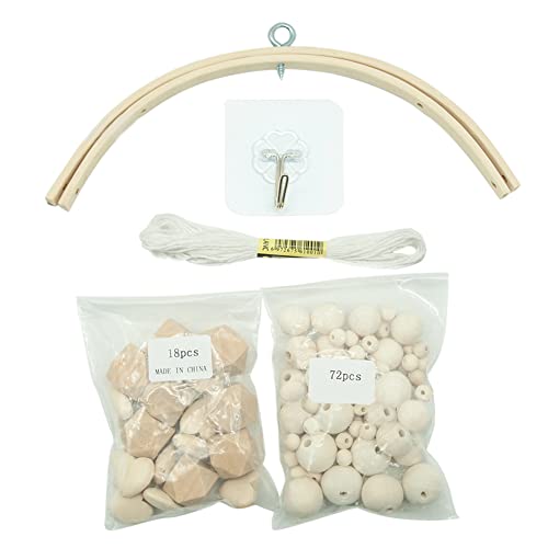 Diy Baby Mobile Kit For Crib, Semi-Circular Nursery Mobile Crib Bed Bell Ceiling Wooden Wind Chime Hanging Diy Wooden Frame Ornaments Handmade Kit For Boys And Girls #TOP7