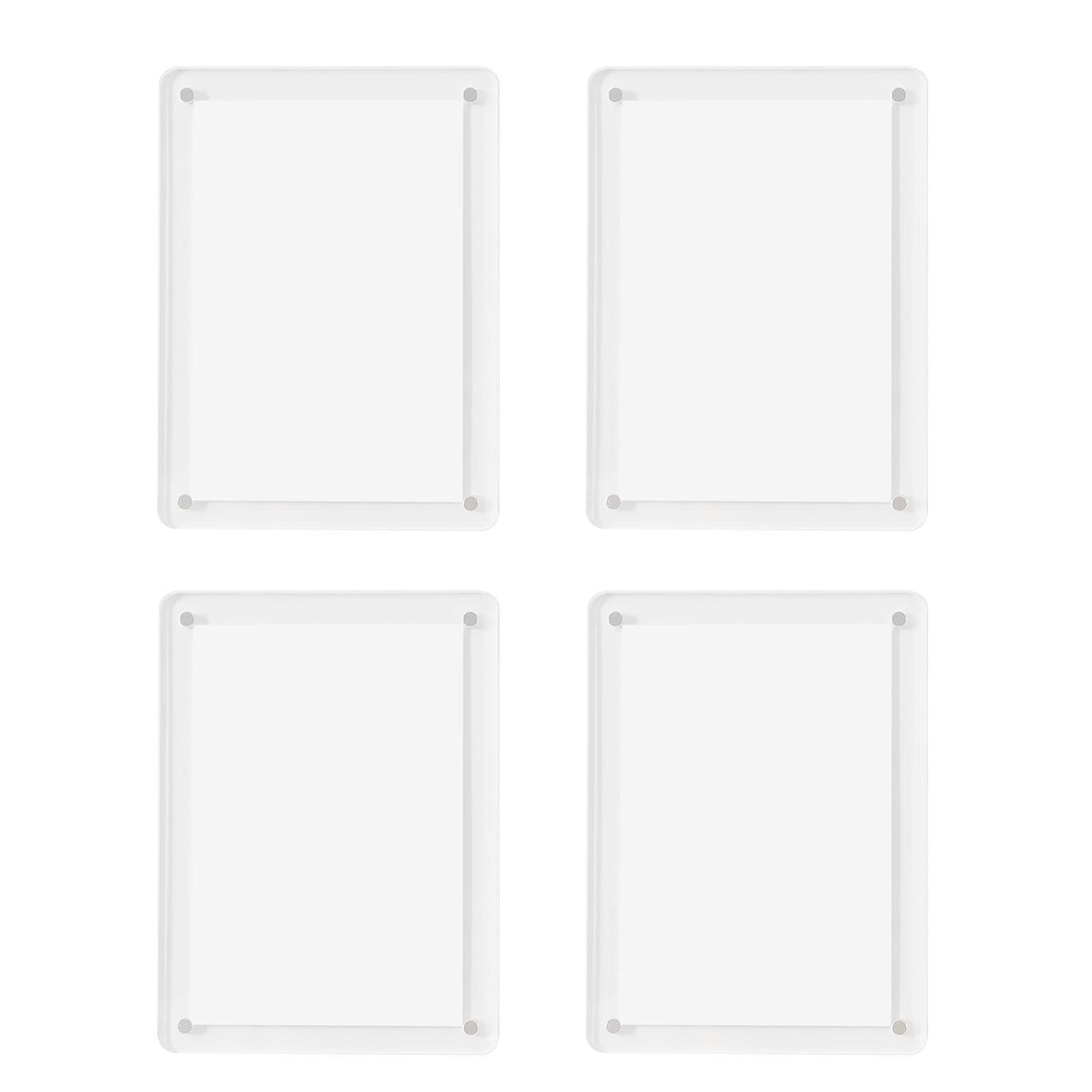 Elnwnnkc 4Pcs Modern Clear Acrylic Refrigerator Photo Frame for Displaying Pictures and Small Artwork on Fridge Fridge Photo Frame