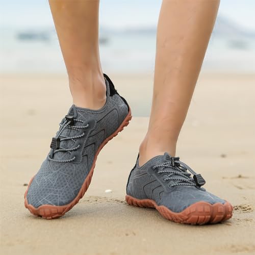Image of UBFEN Water Shoes for Men Women Quick Dry Swim Aqua Socks | Lightweight Barefoot-style Fit, Rubber Sole, Hiking, Fishing, Kayaking, Beach, Pool, Boating, Diving And Water-to-land Wear