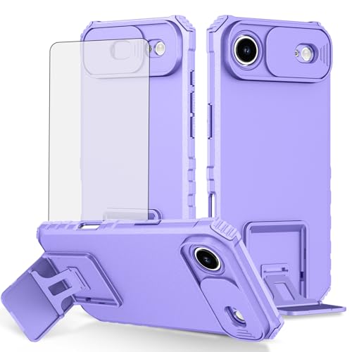 Coque iPhone 17 Air antichoc avec cache caméra coulissant et support béquille mince