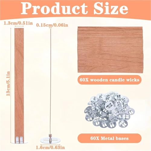 Mechas de madera para velas, pack de 240 unidades miniatura 6