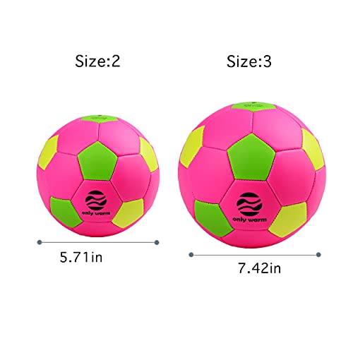 Only Warm Soccer Balls Size 2 Size 3 Toddler Soccer Ball Youth Baby Kids With Needle Pump Bag Gift (Pink) #TOP2