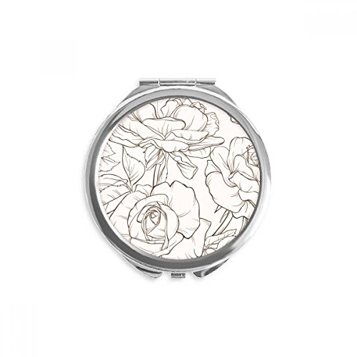 Miroir rond maquillage de poche design artistique dessin au trait finitions soignées